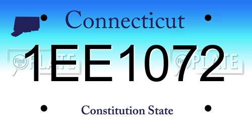 1EE1072 Connecticut License Plate