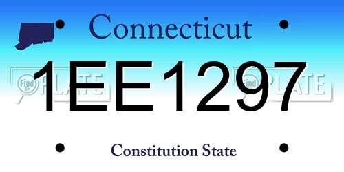 1EE1297 Connecticut License Plate