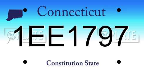 1EE1797 Connecticut License Plate