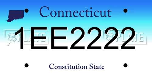 1EE2222 Connecticut License Plate