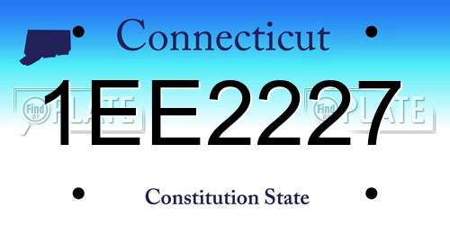 1EE2227 Connecticut License Plate