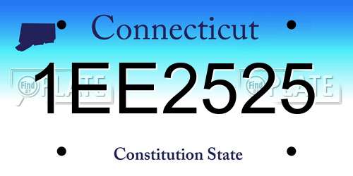 1EE2525 Connecticut License Plate