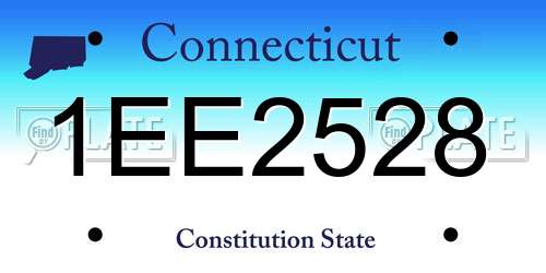 1EE2528 Connecticut License Plate