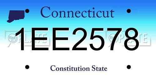 1EE2578 Connecticut License Plate