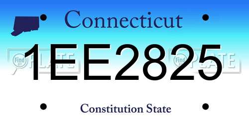 1EE2825 Connecticut License Plate