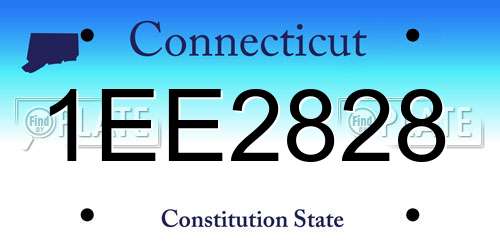 1EE2828 Connecticut License Plate