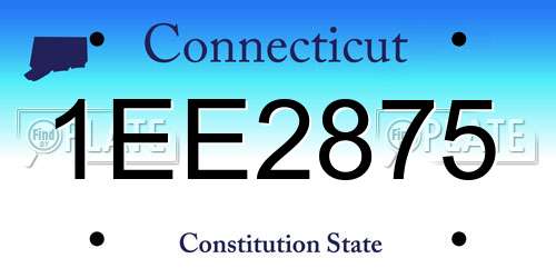 1EE2875 Connecticut License Plate