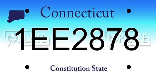 1EE2878 Connecticut License Plate
