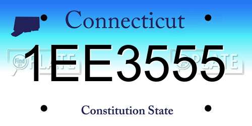 1EE3555 Connecticut License Plate