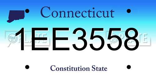 1EE3558 Connecticut License Plate
