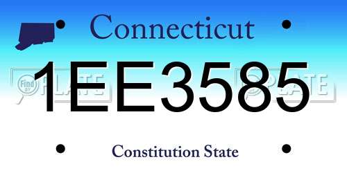 1EE3585 Connecticut License Plate