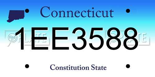 1EE3588 Connecticut License Plate