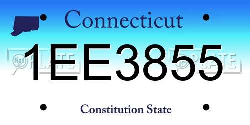 1EE3855 Connecticut License Plate
