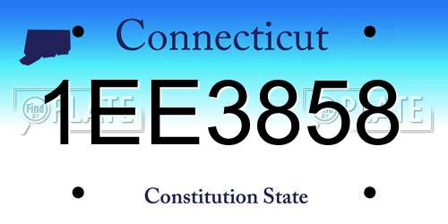 1EE3858 Connecticut License Plate