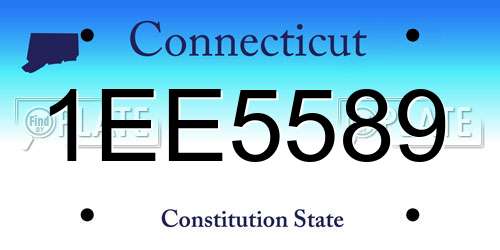 1EE5589 Connecticut License Plate