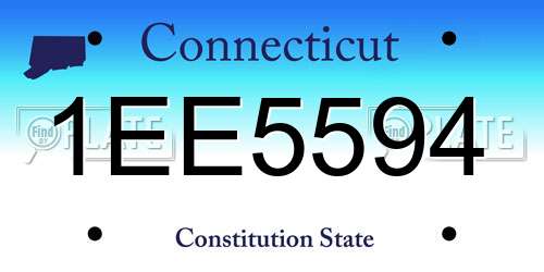 1EE5594 Connecticut License Plate