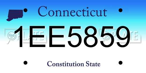 1EE5859 Connecticut License Plate