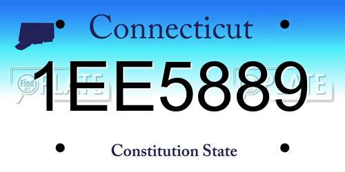 1EE5889 Connecticut License Plate
