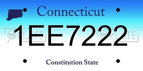 1EE7222 Connecticut License Plate
