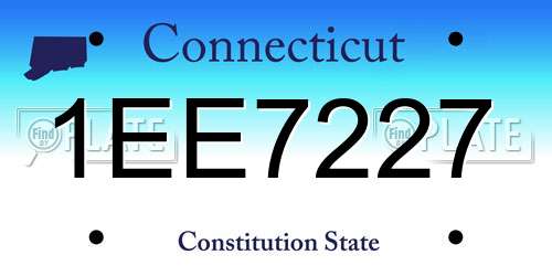 1EE7227 Connecticut License Plate