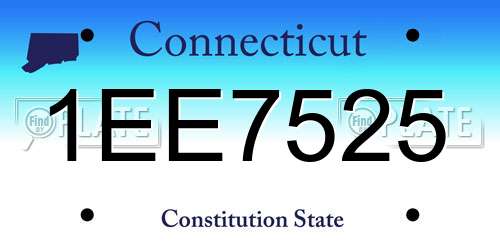 1EE7525 Connecticut License Plate
