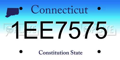 1EE7575 Connecticut License Plate