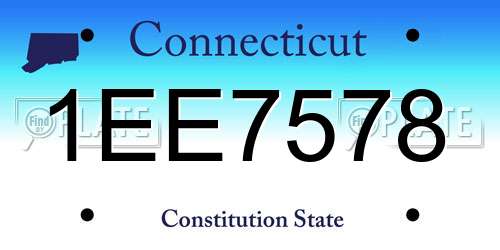 1EE7578 Connecticut License Plate