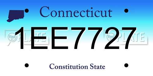 1EE7727 Connecticut License Plate