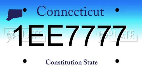 1EE7777 Connecticut License Plate