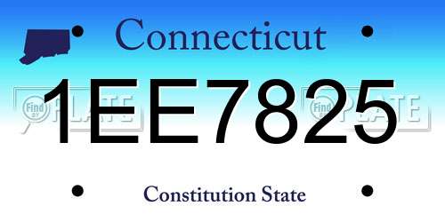 1EE7825 Connecticut License Plate