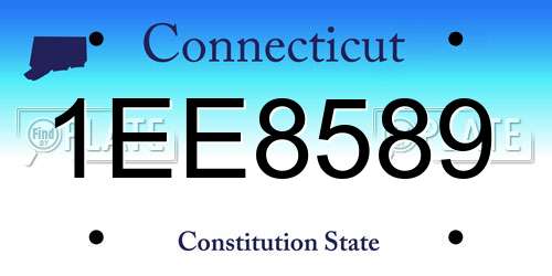1EE8589 Connecticut License Plate