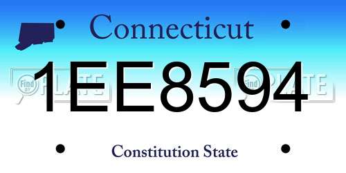1EE8594 Connecticut License Plate
