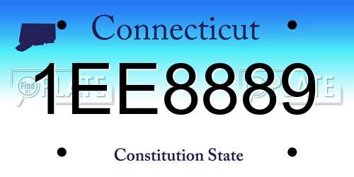 1EE8889 Connecticut License Plate