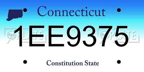 1EE9375 Connecticut License Plate