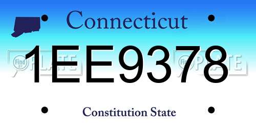 1EE9378 Connecticut License Plate