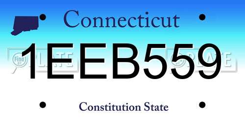1EEB559 Connecticut License Plate