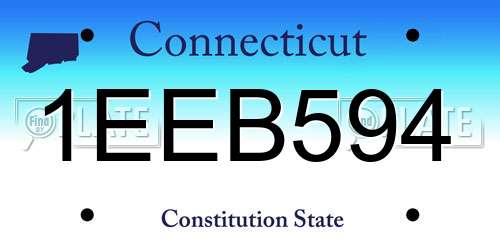 1EEB594 Connecticut License Plate