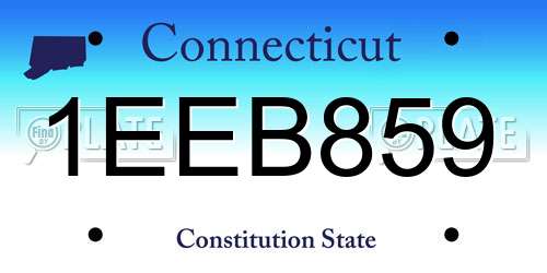 1EEB859 Connecticut License Plate