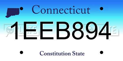 1EEB894 Connecticut License Plate