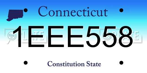 1EEE558 Connecticut License Plate