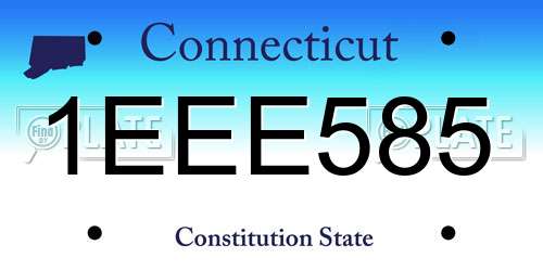 1EEE585 Connecticut License Plate