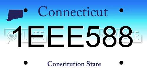 1EEE588 Connecticut License Plate