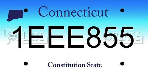 1EEE855 Connecticut License Plate
