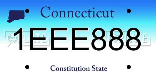 1EEE888 Connecticut License Plate