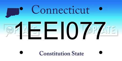 1EEI077 Connecticut License Plate