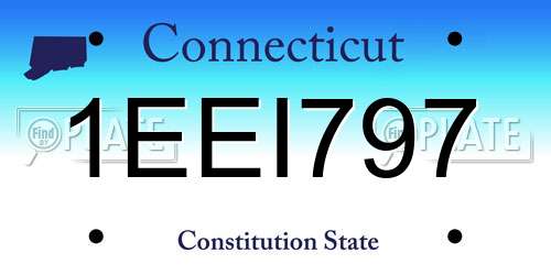 1EEI797 Connecticut License Plate