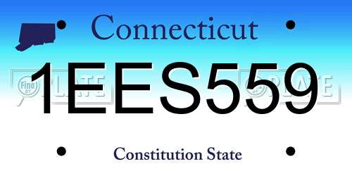 1EES559 Connecticut License Plate