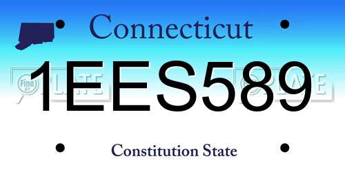 1EES589 Connecticut License Plate