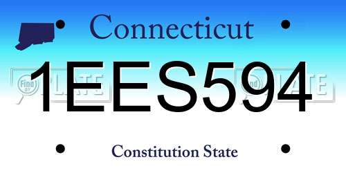 1EES594 Connecticut License Plate
