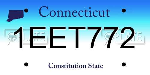 1EET772 Connecticut License Plate